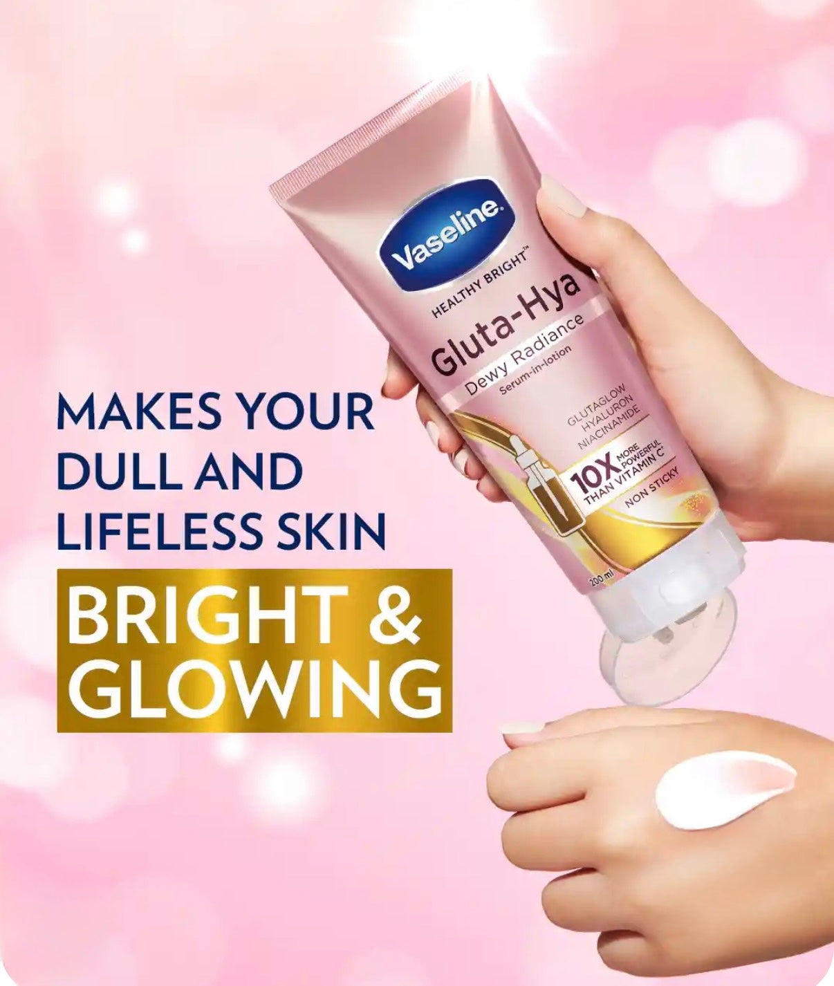 Vaseline Gluta-Hya Dewy Radiance
Lotion with Glutathione - 200 ml