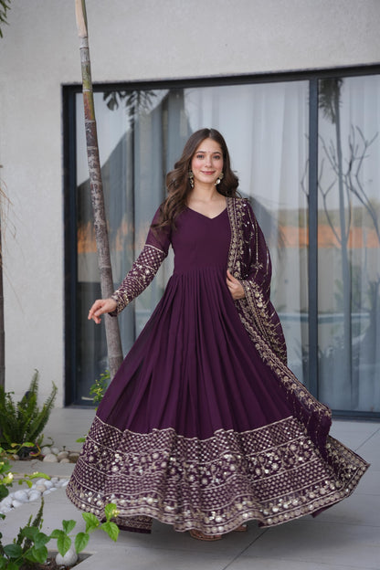 Embroidered Anarkali With Dupatta