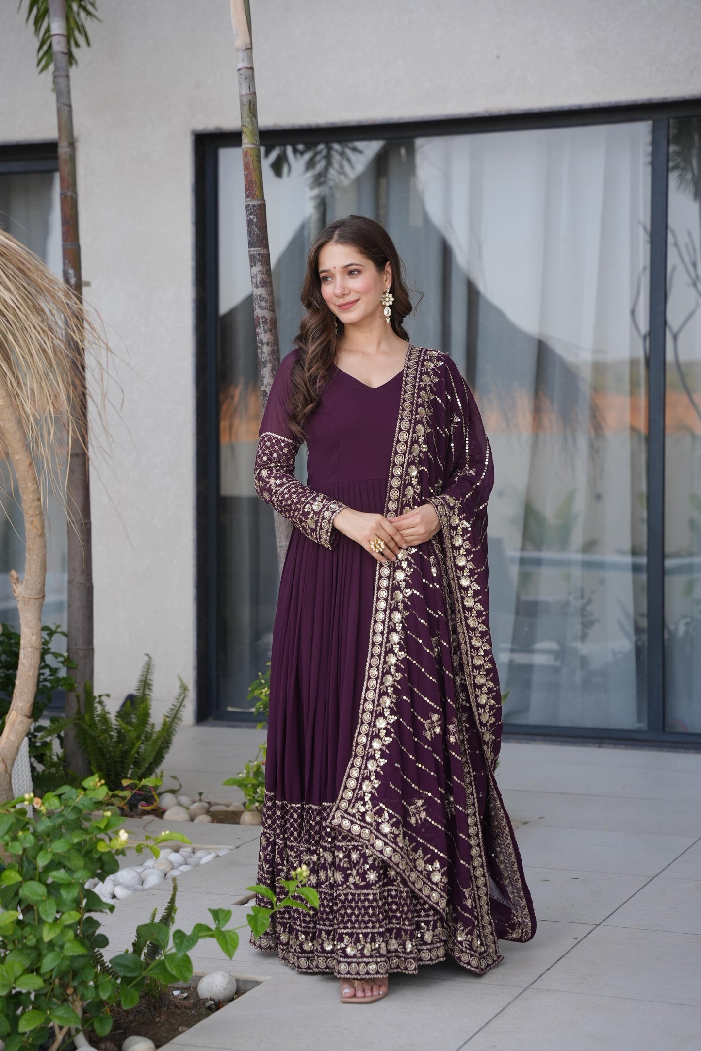 Embroidered Anarkali With Dupatta