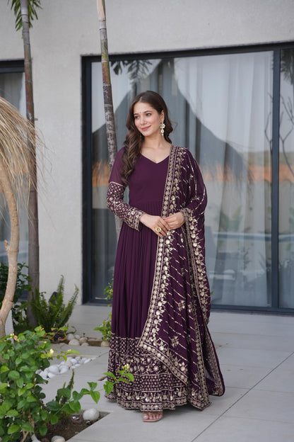 Embroidered Anarkali With Dupatta