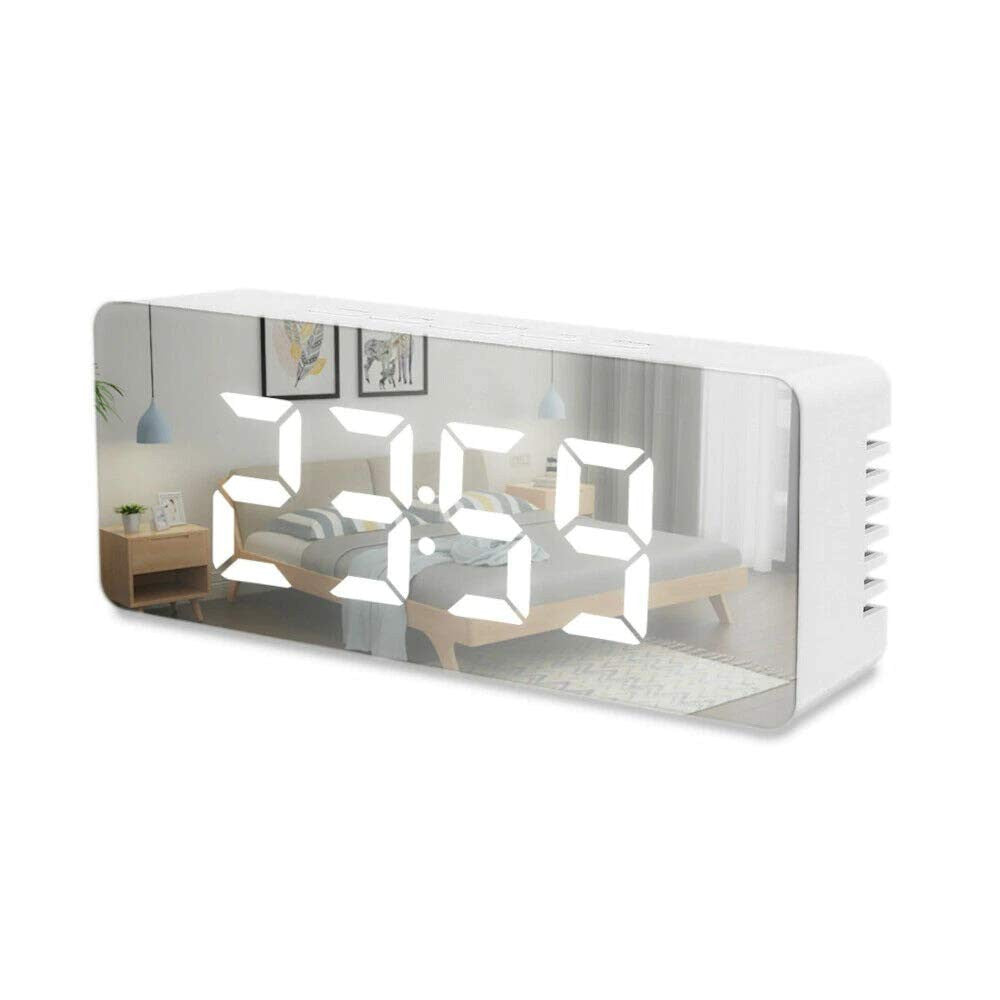 Digital LED Alarm Clock with Mirror Surface