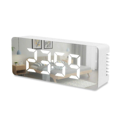 Digital LED Alarm Clock with Mirror Surface
