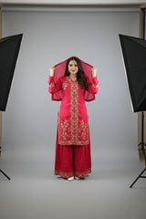 Floral Embroidered  Sharara