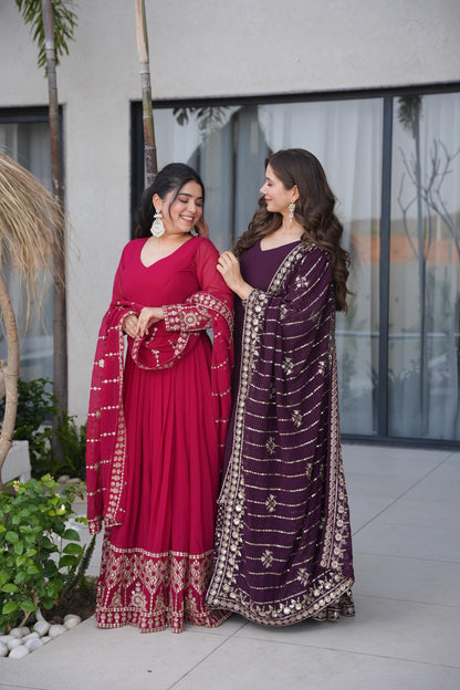 Embroidered Anarkali With Dupatta