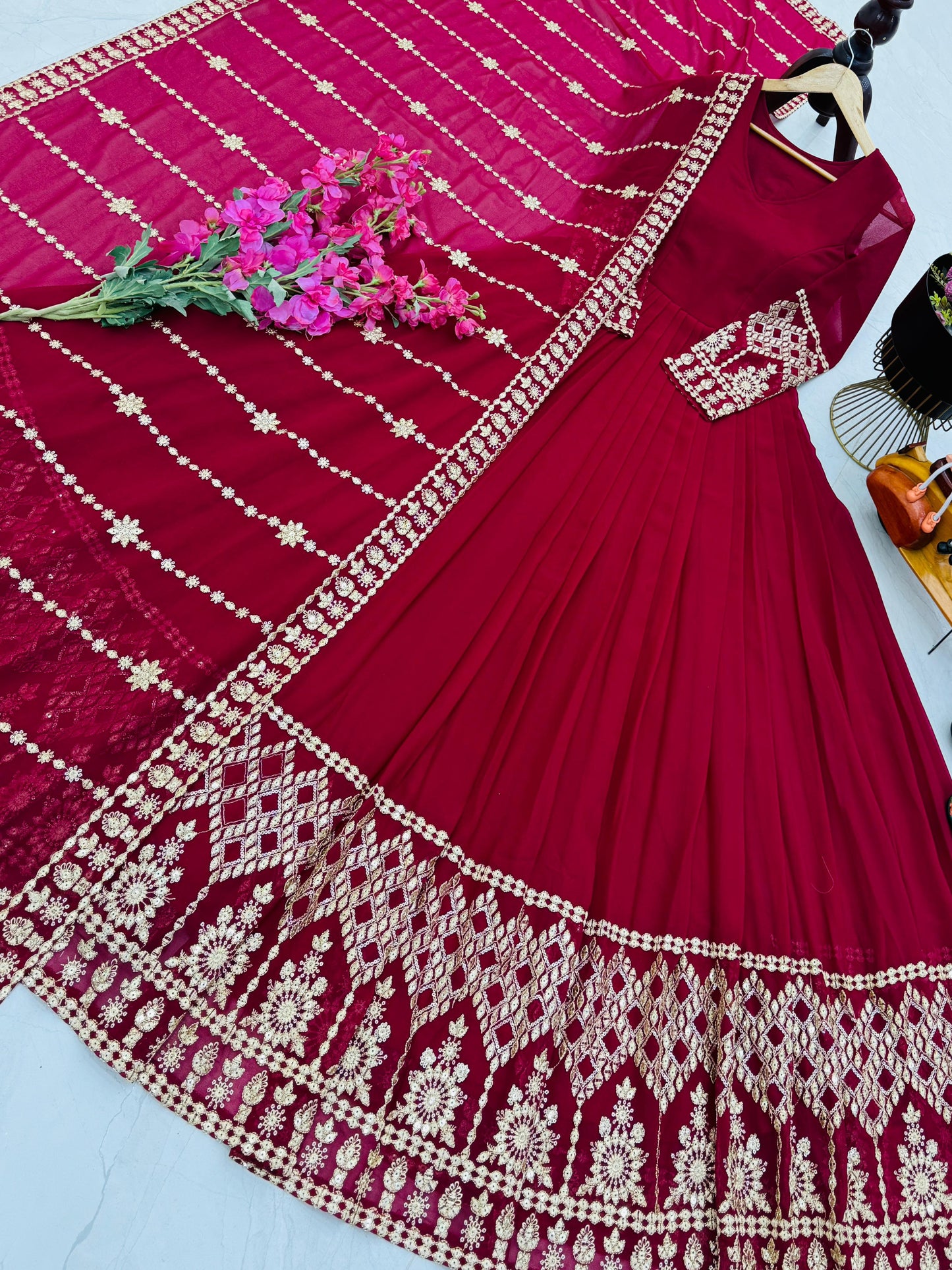 Embroidered Anarkali With Dupatta
