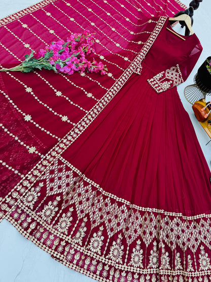 Embroidered Anarkali With Dupatta