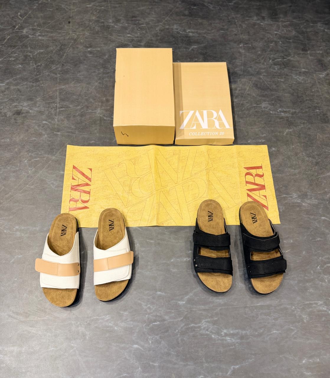 ZARA AESTHETIC LEATHER SLIPPERS WITH COMFORT SOFT SOLE