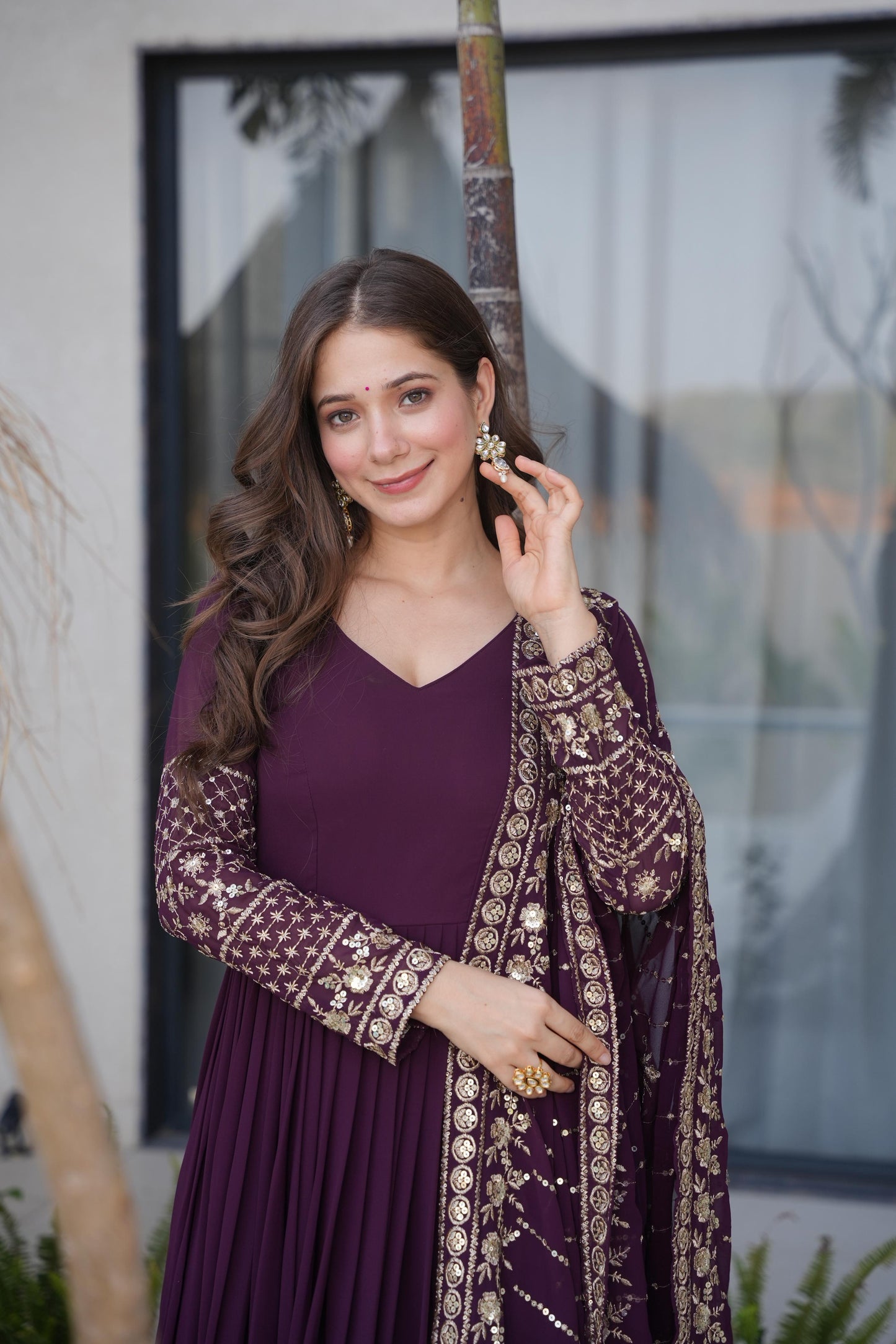 Embroidered Anarkali With Dupatta