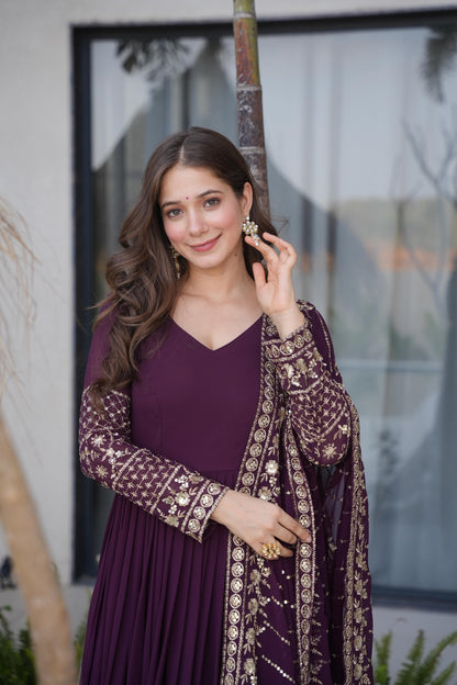 Embroidered Anarkali With Dupatta