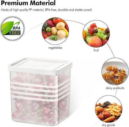 Food Storage Containers for Kitchen, Refrigerator & Pantry Organization (Pack of 6)