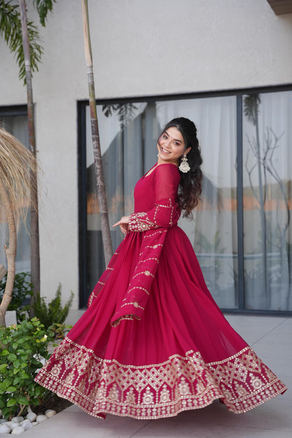 Embroidered Anarkali With Dupatta