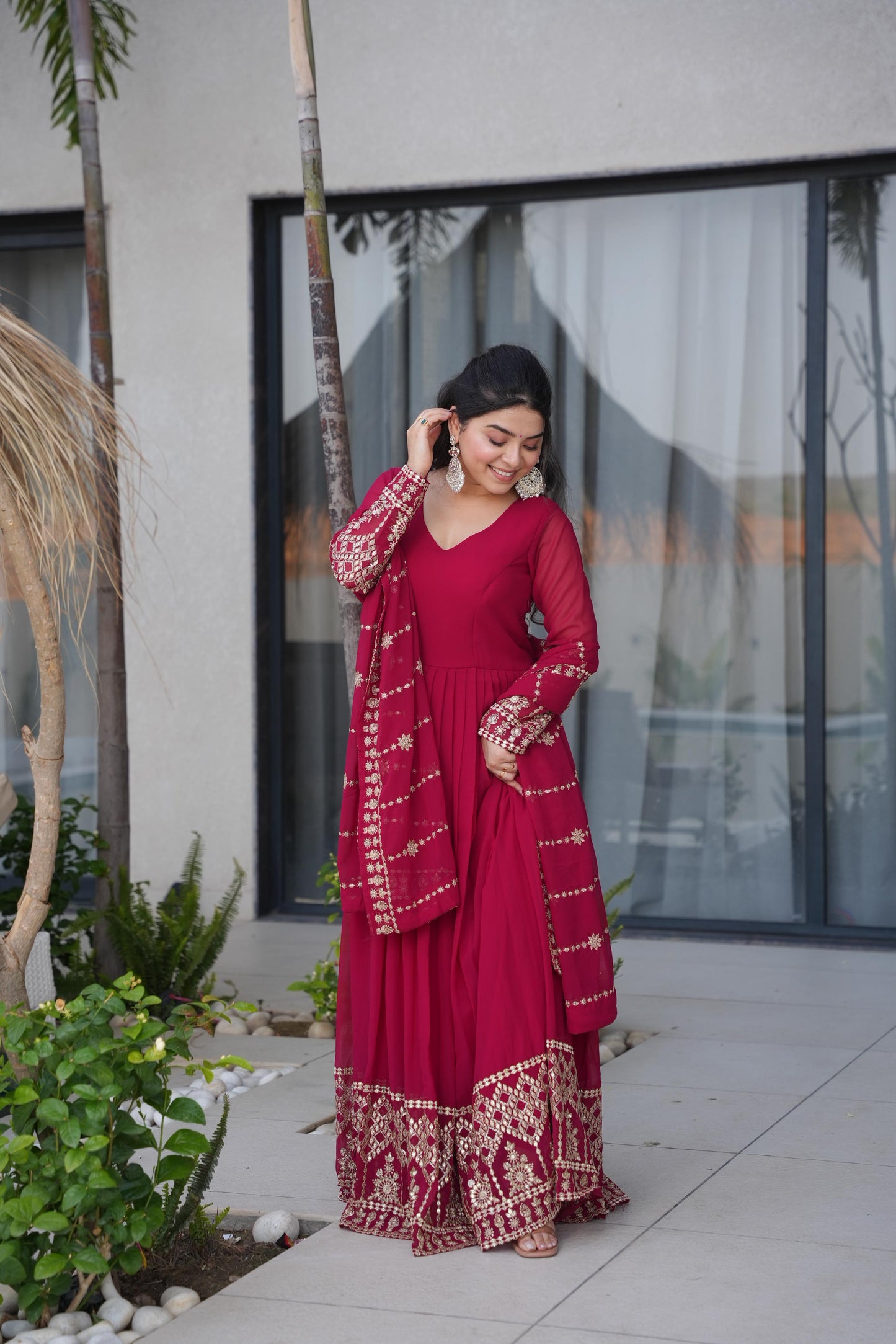 Embroidered Anarkali With Dupatta